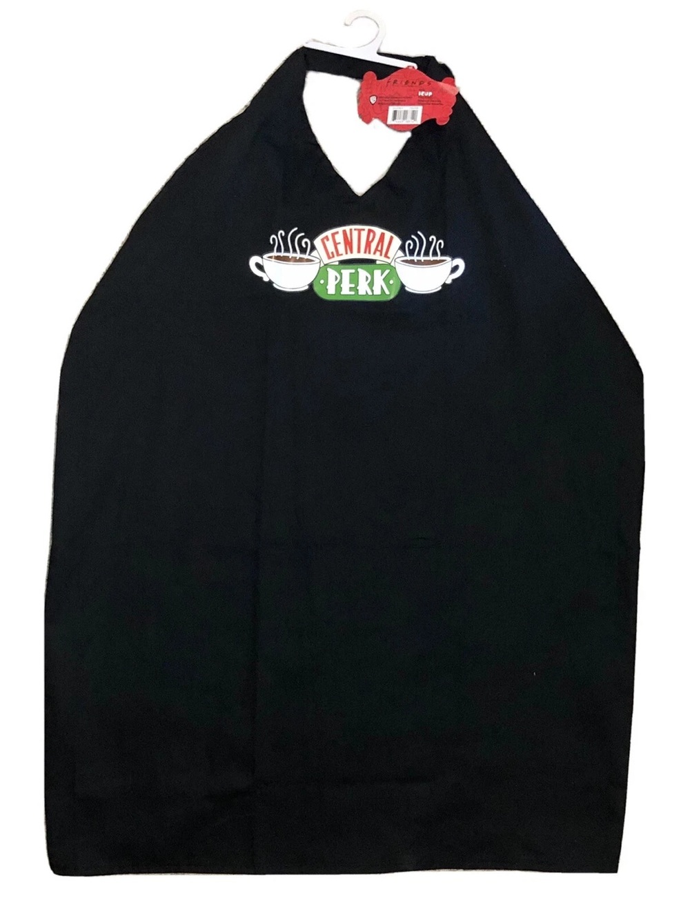 Central Perk Cafe Black V-Neck Apron Friends TV Show One Size Fits Most NEW NWT